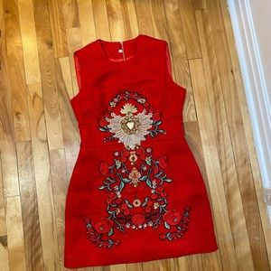 Women’s red dress with embroidery